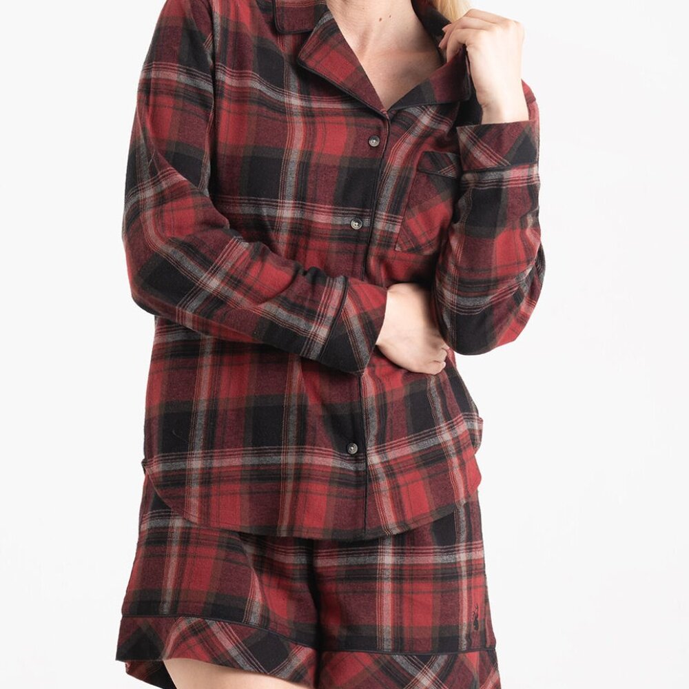 Legendary Whitetails Flannel Pajama Set XXL / 2X Red Plaid Shirt Lounge Shorts